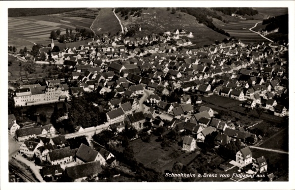 Postcard Schnaitheim Heidenheim an der Brenz, aerial photograph