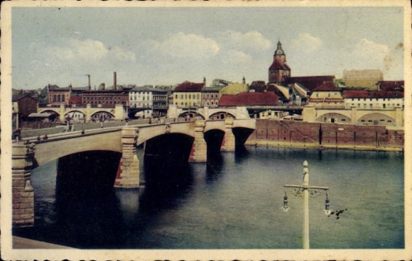 Ak Gorzów Wielkopolski Landsberg an der Warthe Ostbrandenburg, Warthebrücke