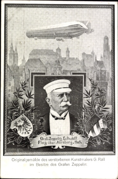 Künstler Ak Rall, G., Nürnberg in Mittelfranken, Graf Zeppelin, Luftschiff