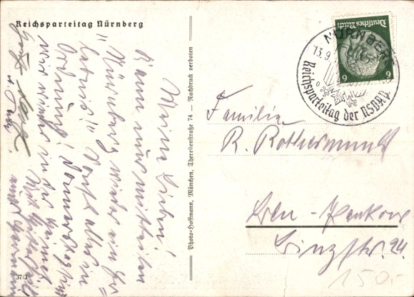 Artist Postcard Borrmeister, R., Nuremberg, Nazi Party Rally 1927-1937, National Eagle