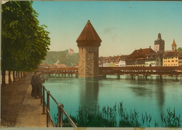 Photo Lucerne city Switzerland, Chapel Bridge, Vitznau, long shot