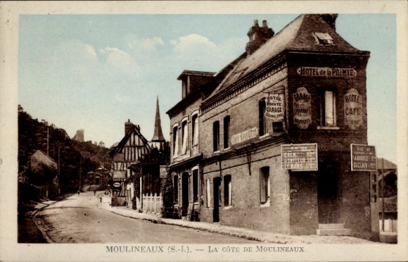 Ak Moulineaux Seine Maritime, Straßenansicht, Hotel