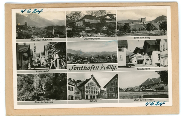 5 glass negatives Sonthofen in Oberallgäu Swabia, Ordensburg, Strasse, Edelweiss
