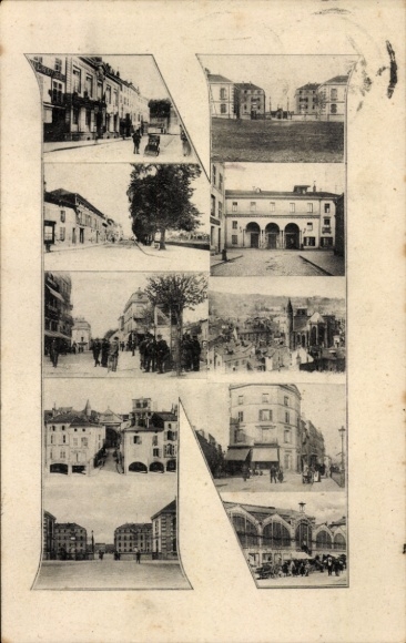 Letters Postcard Épinal Lorraine Vosges, partial views