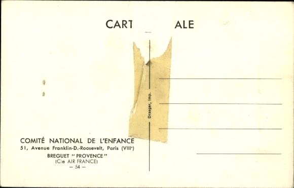 Postcard Breguet Provence, French passenger and cargo aircraft, Air France