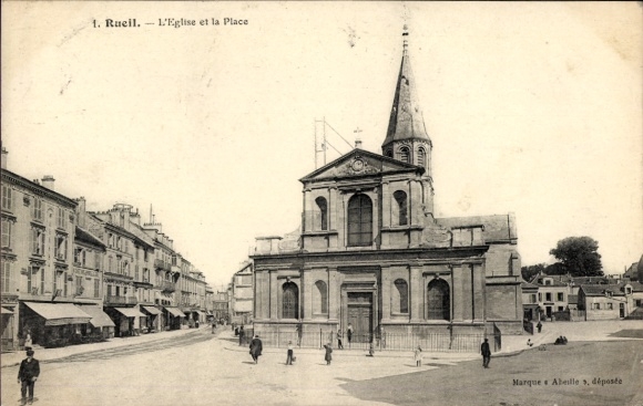 Ak Rueil Malmaison Hauts de Seine, Kirche, Platz,  Stadtansicht, Straßenansicht