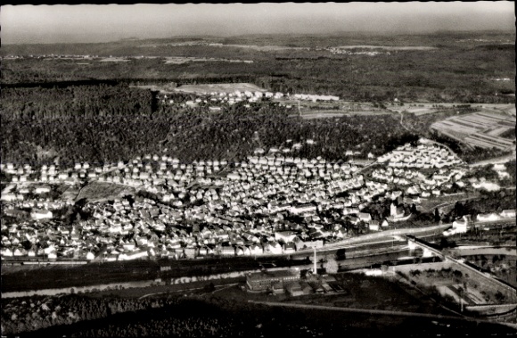 Postcard Plochingen am Neckar, aerial photography, aerial photography
