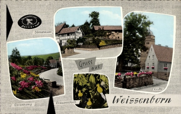 Ak Weißenborn in Hessen, Dörnermann, Rosenhang, Frauenschuh, kerk