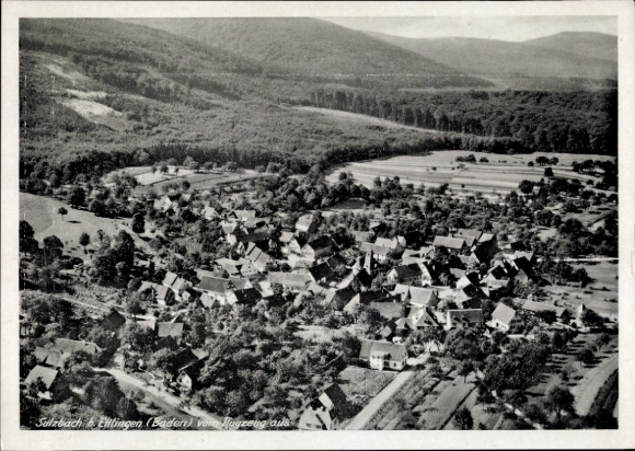 Ak Sulzbach Billigheim in Baden, Fliegeraufnahme