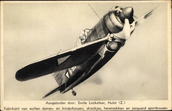 Postcard Brewster F 2 A-2, Buffalo fighter aircraft