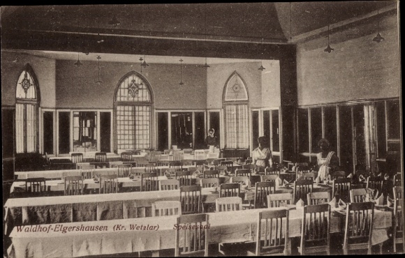 Postcard Elgershausen Schauenburg in Hessen, dining room of the Waldhof