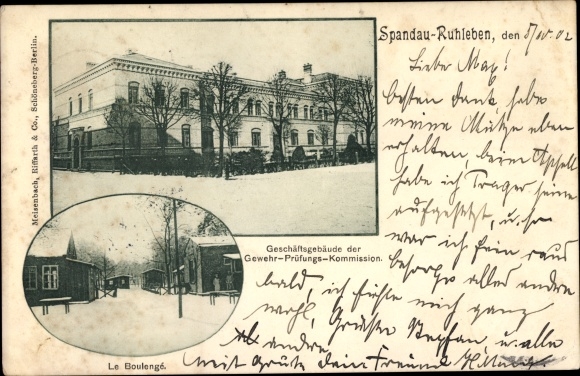 PC Berlin Spandau Ruhleben, office building of the rifle examination board, le Boulengé