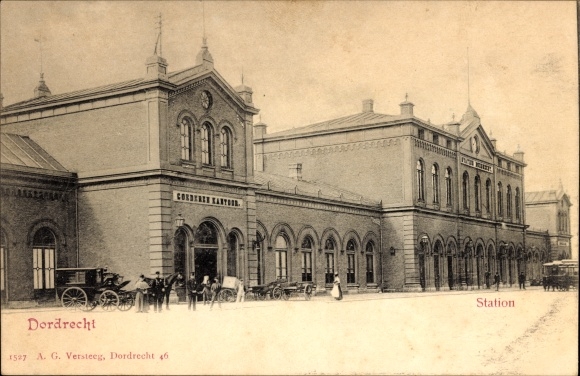 Ansichtkaart Dordrecht Zuid-Holland Nederland, treinstation
