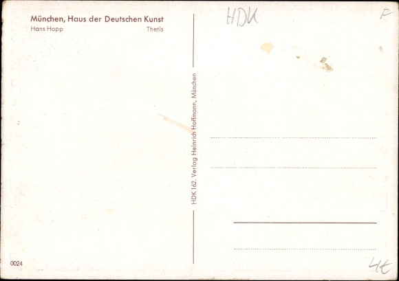 Artists Postcard Happ, Hans, Thetis, HDK 162