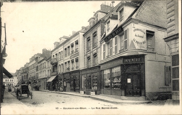 Postcard Gournay en Bray Seine Maritime, Rue Notre Dame