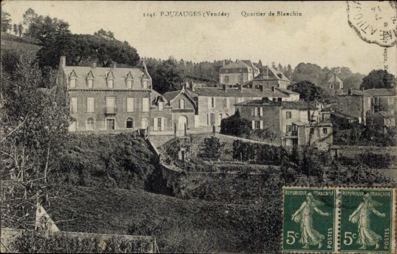 Postcard Pouzauges Vendée, Quartier de Blanchin