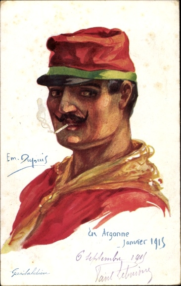 Kunstenaar Ak Dupuis, Em., Nos Alliés, No 8, Garibaldia, Ital. soldaat