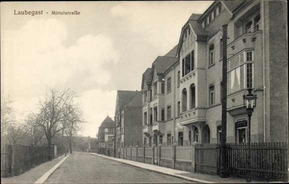 Briefkaart Dresden Laubegast, Mittelstrasse