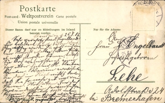 Postcard Flensburg in Schleswig Holstein, Nordergraben, Freemasons' Lodge