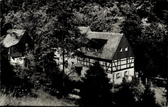 Postcard Kleinhennersdorf Gohrisch Saxon Switzerland, holiday home Liethenmühle, Saxon Switzerland, Bä