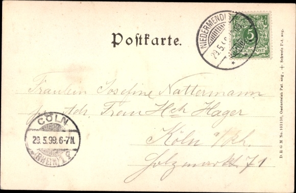 Relief Postcard Glees in the Eifel, Kloster Maria Laach am Laacher See