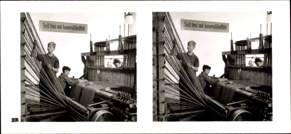 Stereo image photo &quot;The NS model companies 1937-38&quot; No. 206 United coconut carpet factories