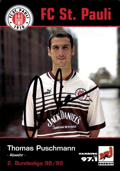 Autogrammkarte Fußballer Thomas Puschmann, FC St. Pauli, Autogramm