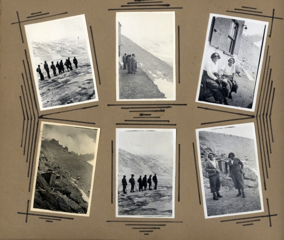 Photo album alpinism, mountaineers, glaciers, snow