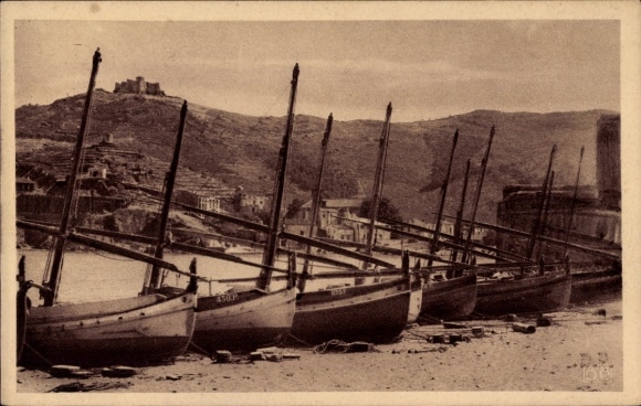 Postcard Collioure Pyrénées-Orientales, Peche barques du port d'Amont