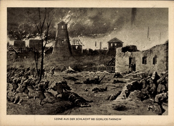Artysta KP Heyer, A., Scena z bitwy pod Gorlicami Tarnów maj 1915, I wojna światowa