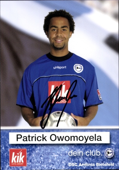 Autogrammkarte Fußballer Patrick Owomoyela, DSC Arminia Bielefeld, Autogramm