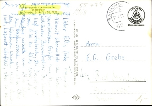 Postcard Baumholder Rhineland Palatinate, Lager Aulenbach, Kantine Hofmann, Interior, Soldier's Humor