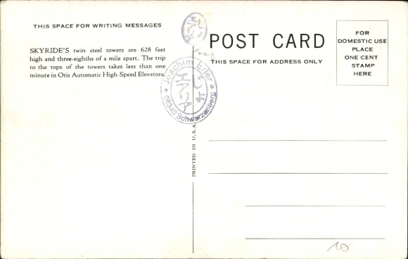 Postcard Chicago Illinois USA, The Skyride, A Century of Progress Exposition 1933