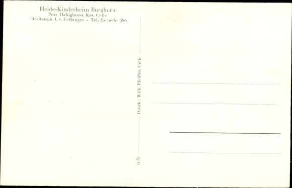 Postcard Habighorst in Lower Saxony, Heidekinderheim Burghorn