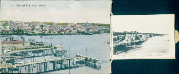 Leporello Ak Newport Rhode Island USA, haven, kliffen, vagevuur, negerhoofd
