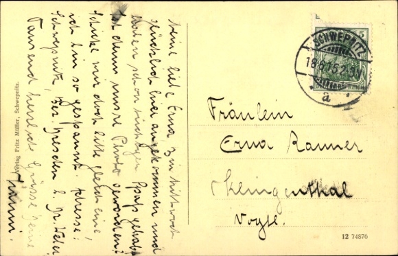 Postcard Schwepnitz in Saxony, glassworks