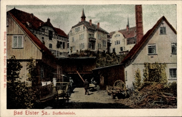 Postcard Bad Elster Vogtland, at the village blacksmith