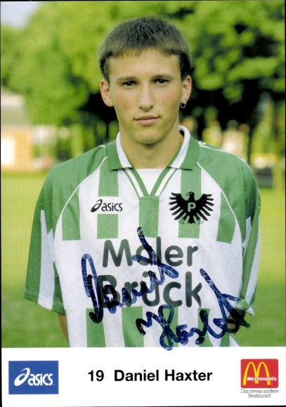Autogrammkarte Fußballer Daniel Haxter, Preußen Münster, Autogramm