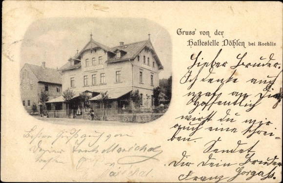 Ak Döhlen Seelitz Mittelsachsen, Straßenpartie mit Gasthaus