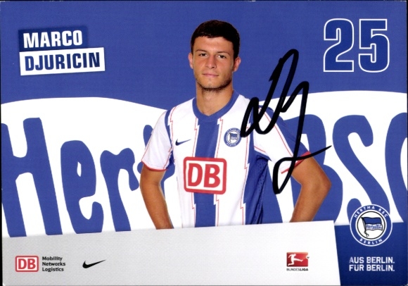 Autogrammkarte Fußballer Marco Djuricin, Hertha BSC, Autogramm