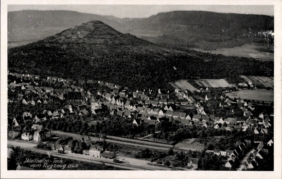 Postcard Weilheim an der Teck Swabian Alb, aerial photograph