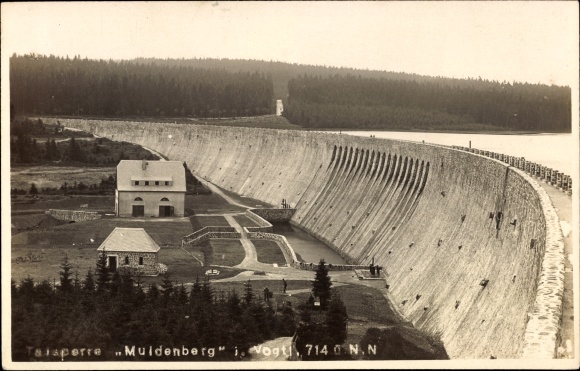 Postcard Muldenberg Grünbach im Vogtland, dam Muldenberg