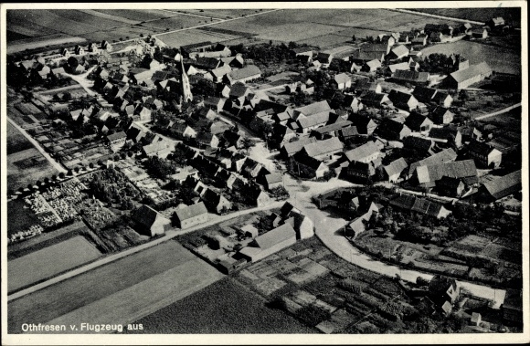 Postcard Othfresen Liebenburg Lower Saxony, aerial photograph of the place, church