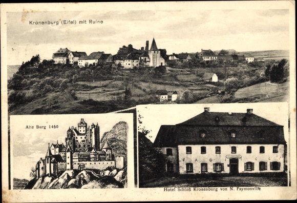 Postcard Kronenburg Dahlem in the Eifel, Hotel Schloss Kronenburg by N. Faymonville, castle, ruins