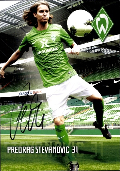 Autogrammkarte Fußballer Predrag Stevanovic, Werder Bremen, Autogramm