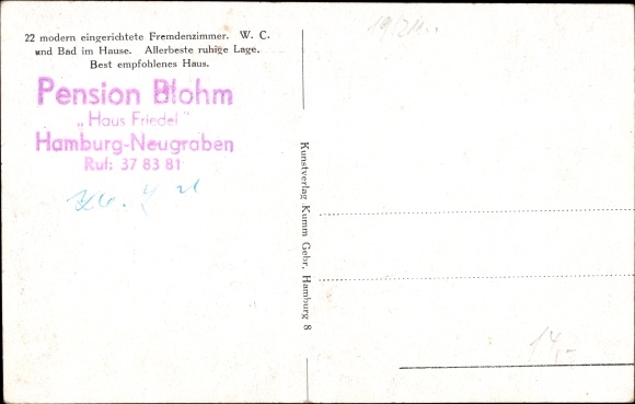 PC Hamburg Harburg Neugraben, Pension Blohm, House Friedel