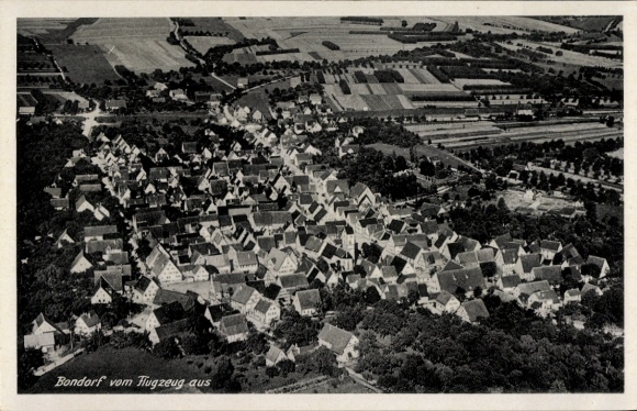 Postcard Bondorf in Württemberg, aerial photograph