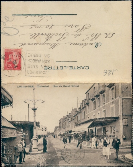 CPA Luc sur Mer Calvados, Rue du Grand Orleans, Plage