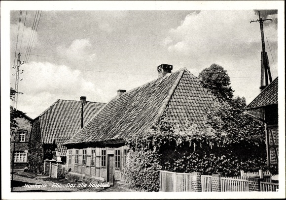 Postcard Neuhaus an der Elbe, The old hospital