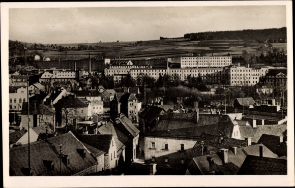Postcard Arzberg in Upper Franconia, view of the place